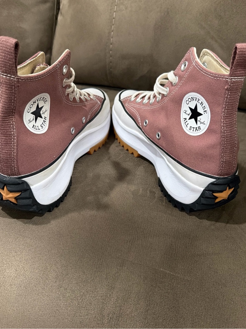 Women's Converse Run Star Hike Hi Platform Sneakers Saddle Mauve